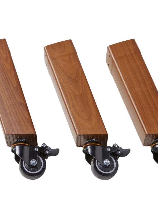 Poten - hout-look met wielen (set van 3)